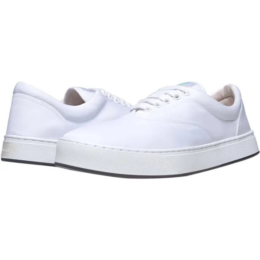 MaCae Unisex Canvas Lace Up Fashion Shoe with Unique Sole, White/Macaws, 10M/11W